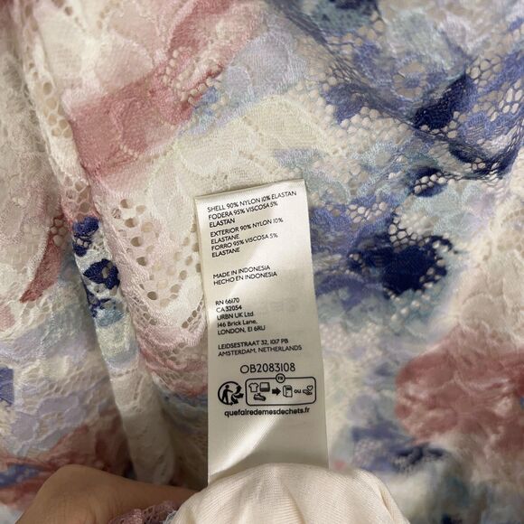 Anthropologie Dress Womens Medium Lace Floral Mock Neck Fitted Long Sleeve Midi - Picture 14 of 16